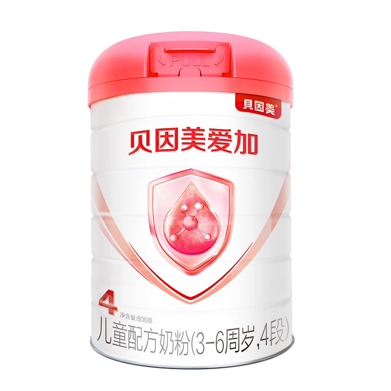 贝因美爱加3-6岁儿童成长奶粉调制乳粉4段800g 免疫成长奶粉含乳铁蛋白