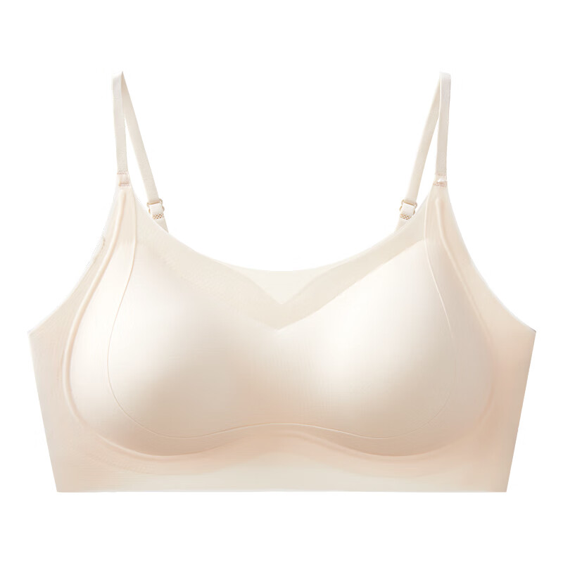 猫人女文胸隐形无痕亲肤透气软支撑自然提拉防下垂女士内衣7A抗菌 冰丝凉感【1件装】奶肤色 均码 【高弹性】