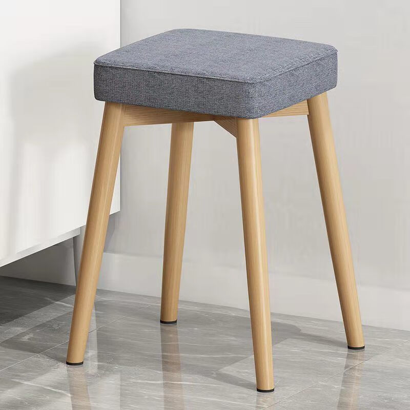 凳子家用木纹铁艺方凳可叠放客厅凳简约餐桌凳创意泥梳妆凳美甲 仿