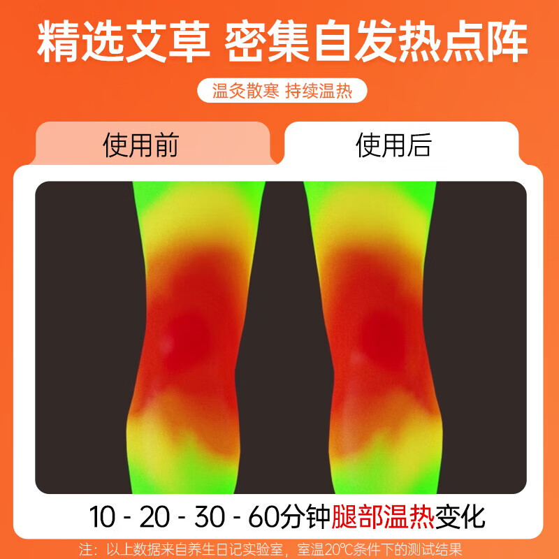 养生日记护膝保暖关节炎夏季防寒艾草老寒腿疼保护膝盖半月板保暖男女中 均码(两只装) 石墨烯艾草-四面高弹款