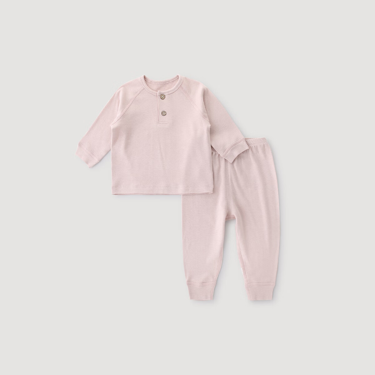 巴厘小猪儿童保暖衣套装婴幼儿秋冬男童加厚打底内衣女童秋衣秋裤宝宝睡衣 暗粉 90 cm