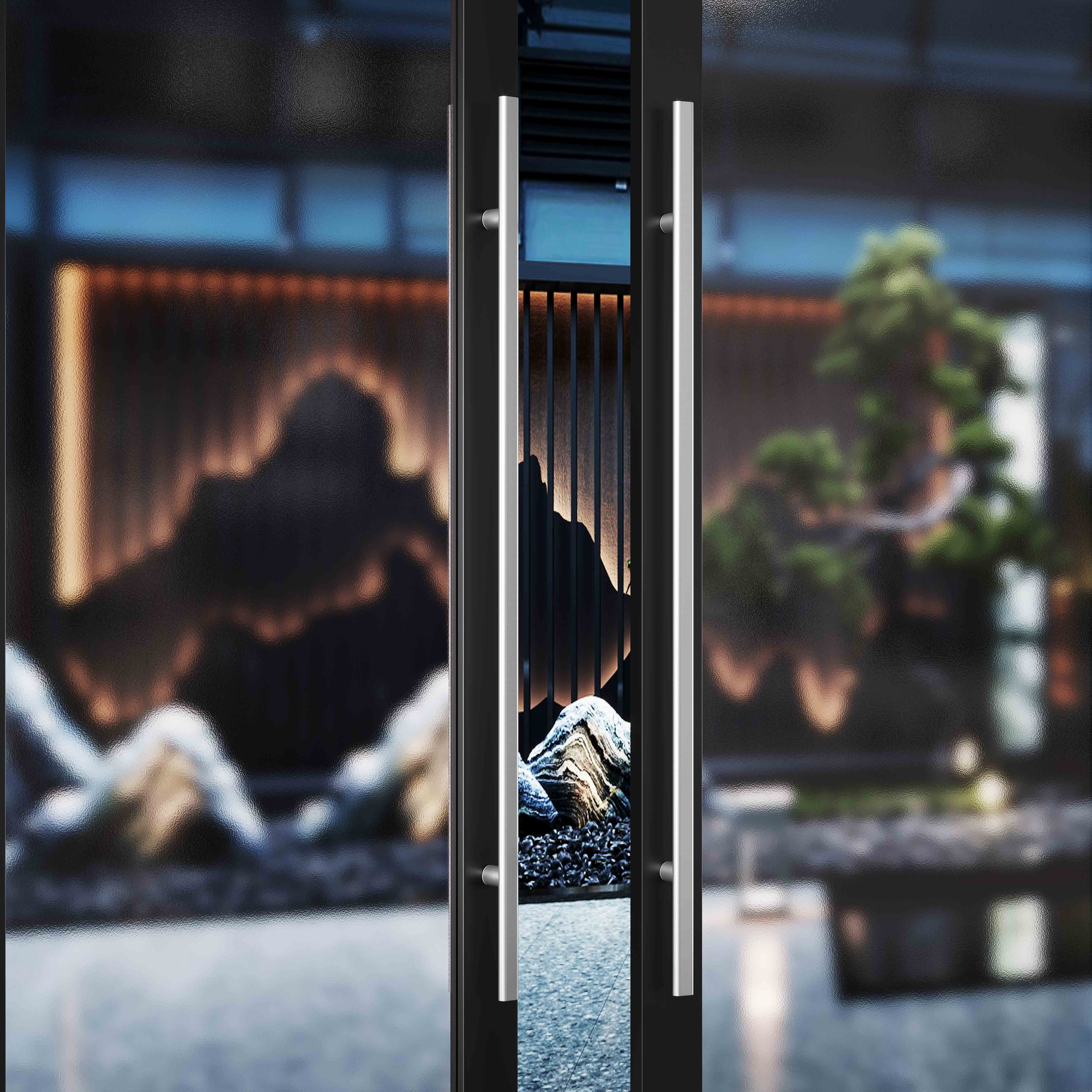 栀司定制轻奢简约玻璃门实木门大门把手不锈钢酒店ktv办公室门把手