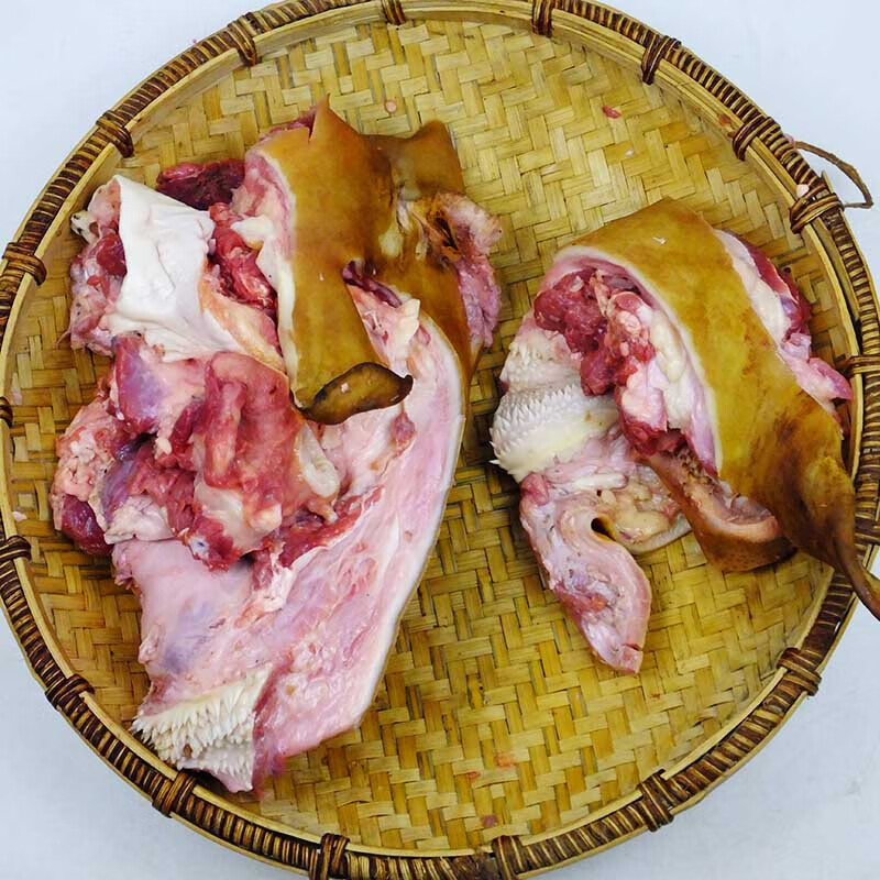 美乐途新鲜牛头肉9~10斤半边牛脸肉 农家黄牛 吃草牛现宰带皮牛头皮