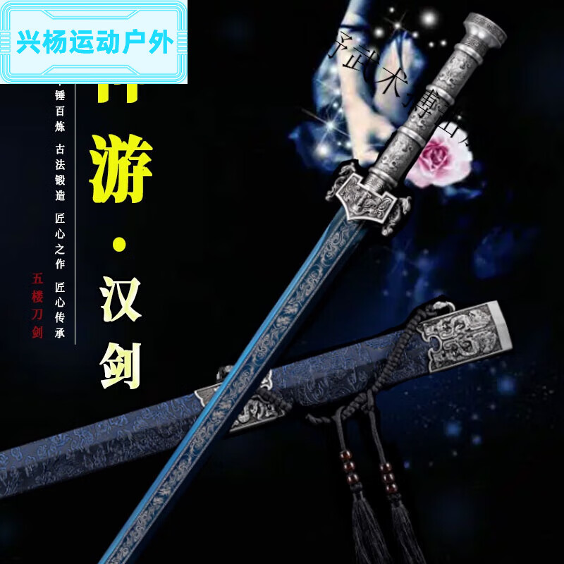 贺杨喻神游汉剑宝剑真刀剑冷兵器龙泉猛钢锻打防身剑古风仙气长剑未