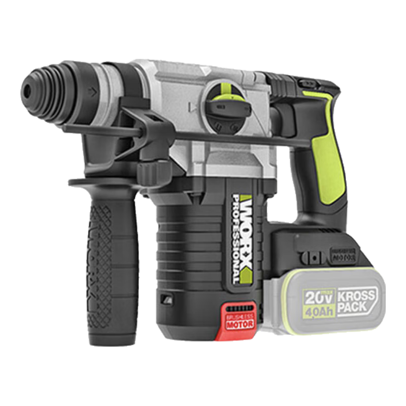 威克士20V無(wú)刷充電電錘沖擊鉆WU388(6.0雙電閃充)鋰電池電鎬電鉆混凝土