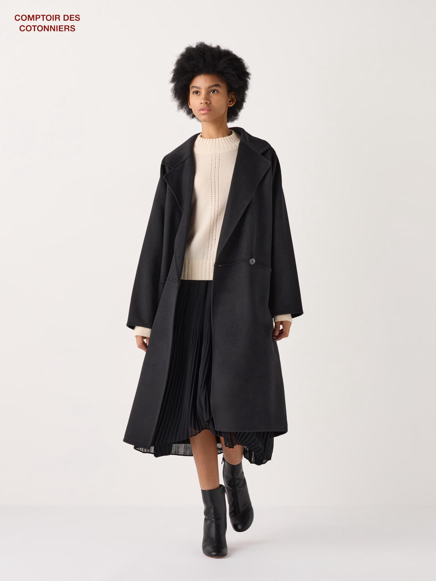 优衣库(uniqlo)女士双面长外套长款风衣 日本进口女装 black l