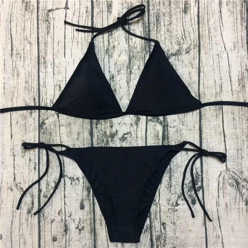 家小优2024比基尼一根绳泳衣新款游泳衣女性感三角比基尼小胸绑带三点