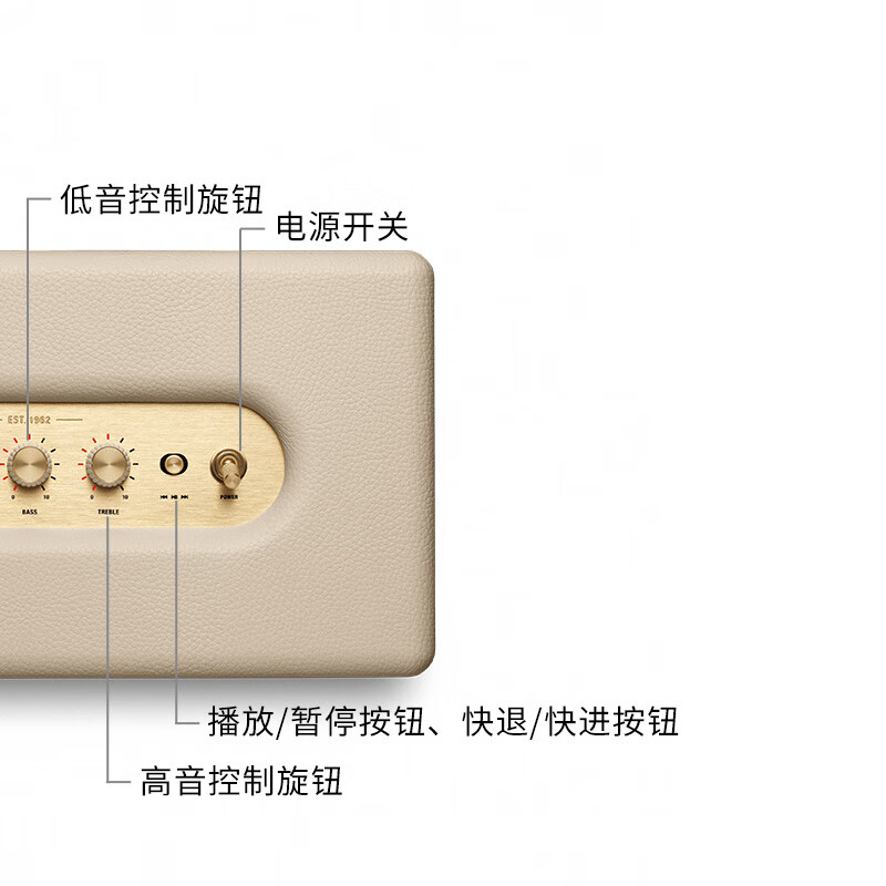 MARSHALL（马歇尔）STANMORE III 音箱3代无线蓝牙摇滚家用重低音音响 奶白色