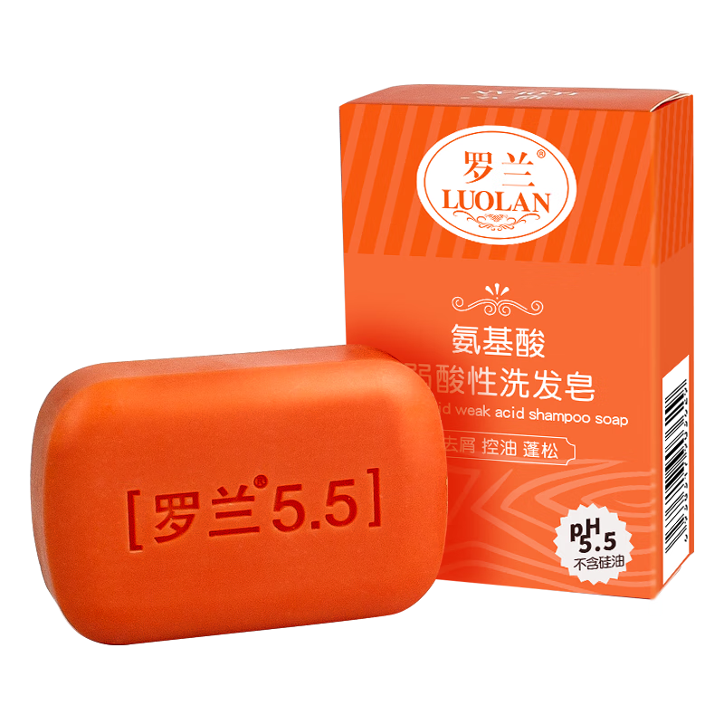罗兰pH5.5氨基酸无皂基控油去屑无碱性止痒男女弱酸性洗发皂100g 【3块装】弱酸性洗发皂