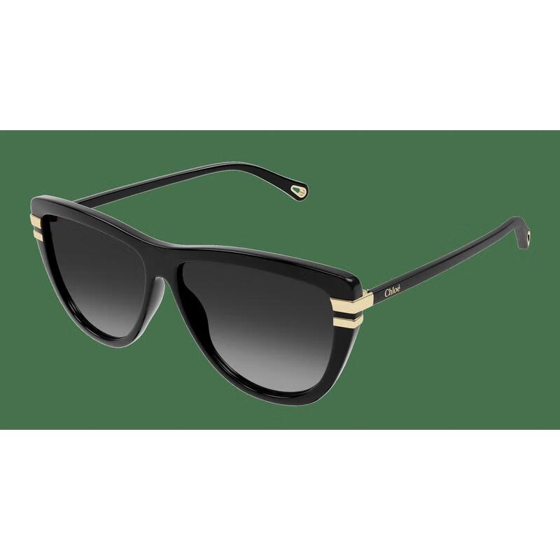 chloe女时尚经典ch0203s黑框司机镜休闲百搭潮流太阳镜 black 001
