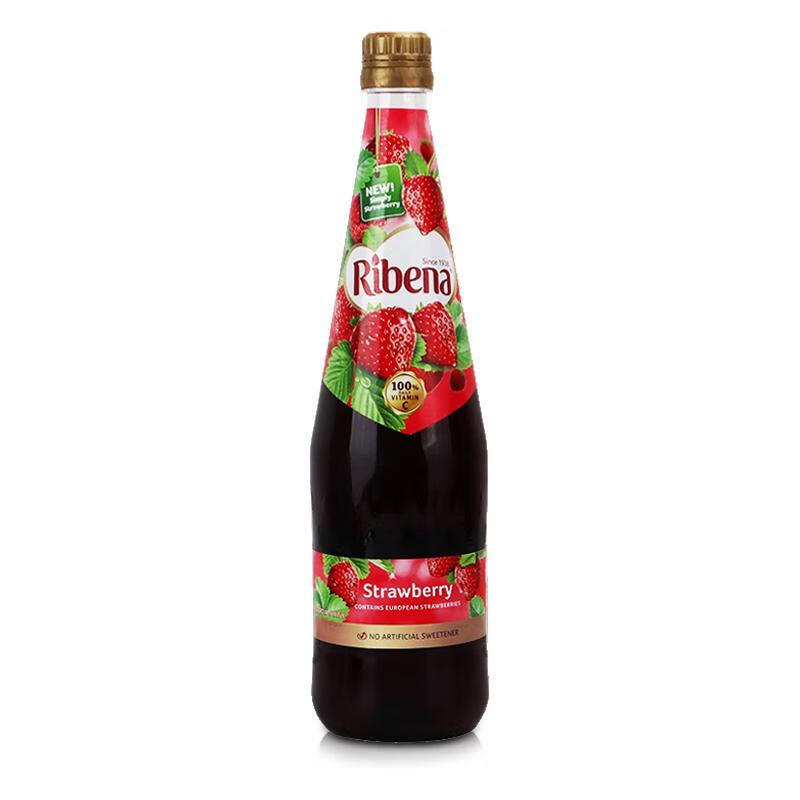 利宾纳进口浓缩黑加仑子汁1L多肉葡萄果汁草莓汁饮料浓浆港式专用 草莓味*1瓶