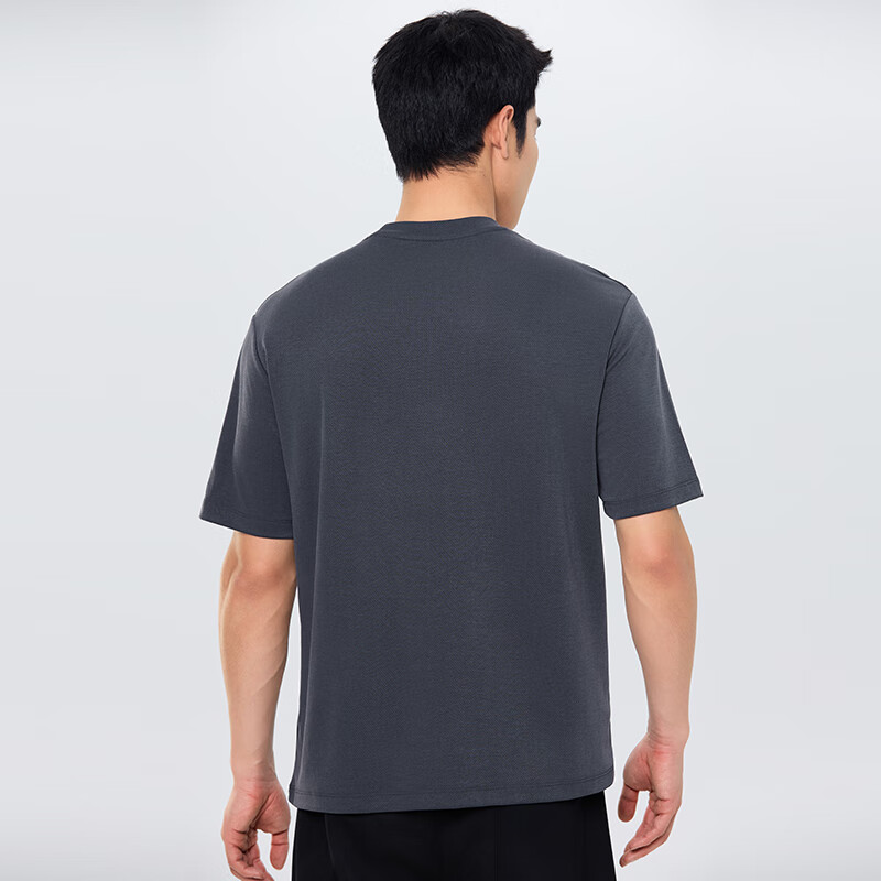 MARKLESS铜氨丝凉感T恤2025夏季新款柔软垂顺圆领短袖男士休闲上衣5653 灰蓝色 XL
