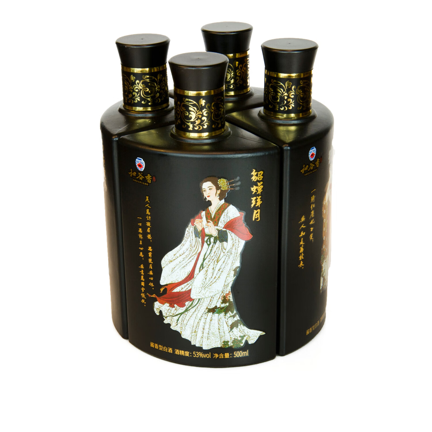 和谷香四大美女 酱香型白酒 53度 2000ml 1盒 /4瓶