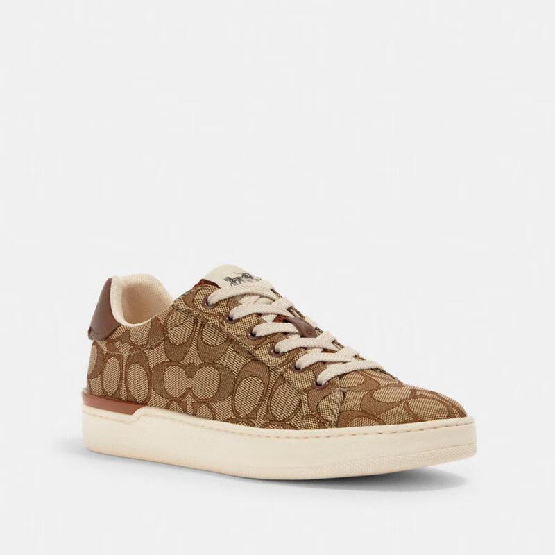 蔻驰(coach)女鞋新款休闲鞋clip low top精致印花时尚女士低帮板鞋