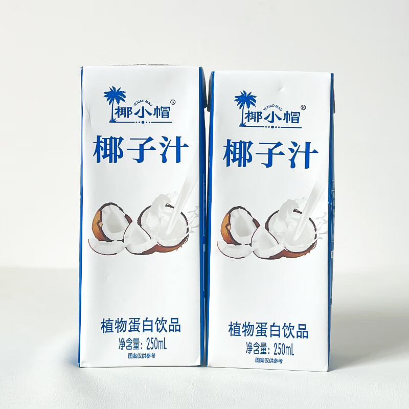 椰小帽年货海南风味椰汁饮品整箱批发植物蛋白饮料果味饮料椰奶礼盒装 白色 250ml*10盒装