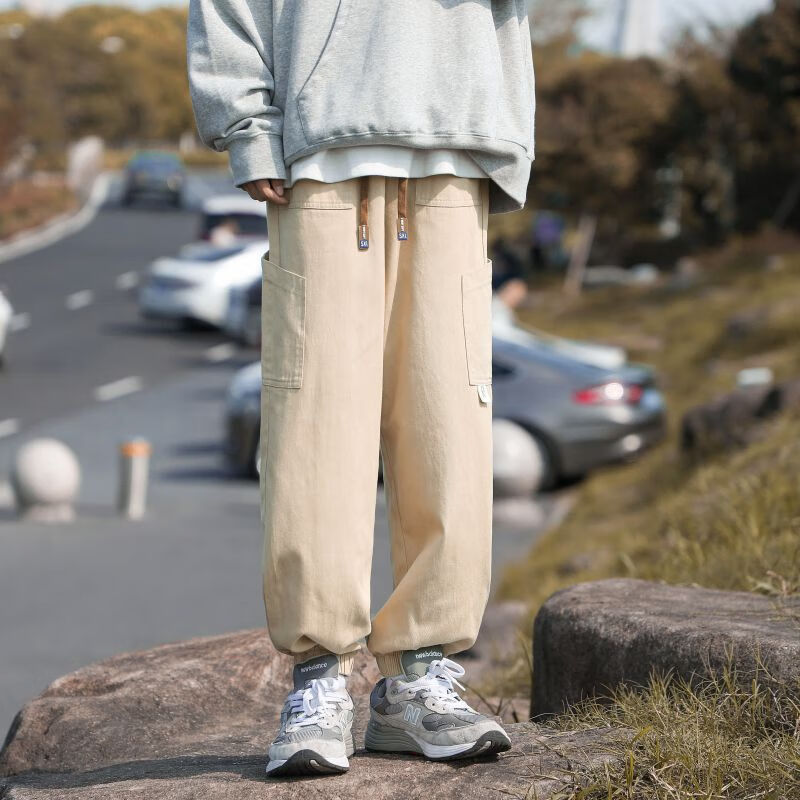 radinka2024夏新款日系潮牌工装休闲裤男宽松束脚飞行员百搭长裤子ysy