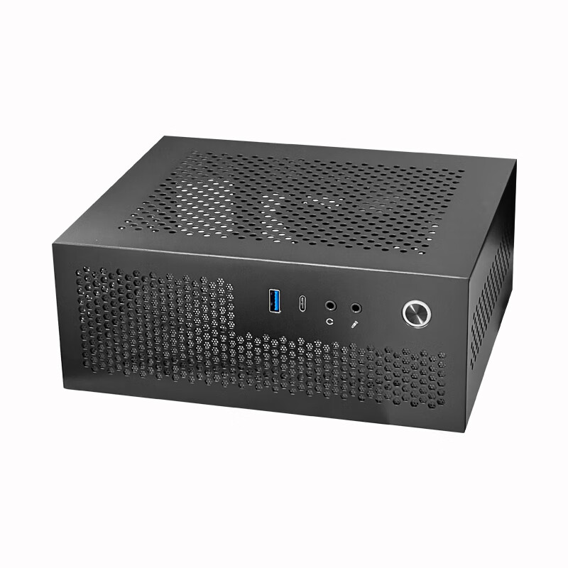 SKTC全新A09迷你台式机ITX17*17主板Type-C接口小1U电源3.8LHTPC电脑机箱 A09黑色3.0+Type-C