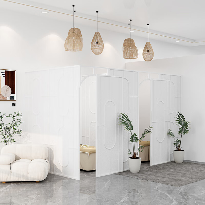 火锅店包间卡座餐厅屏风卧室隔断墙养生馆小房间遮挡美容院隔断帘