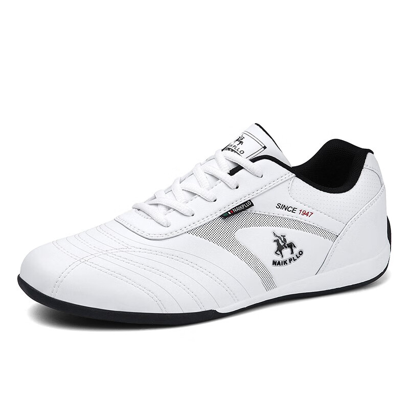 naikpllo奈克保罗男鞋春秋季皮面防水运动鞋男士休闲鞋子时尚潮流小白