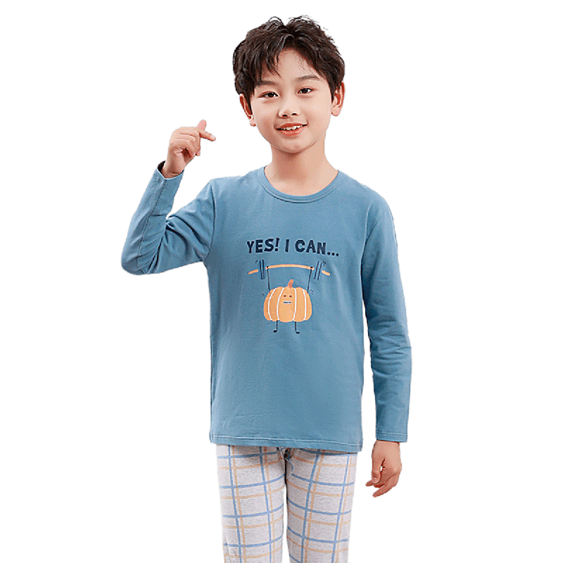 马骑顿童装儿童保暖内衣套装秋冬男童家居服棉氨睡衣宝宝秋衣秋裤棉毛衫 小白狗 160 (身高145-154cm 体重75-90斤)