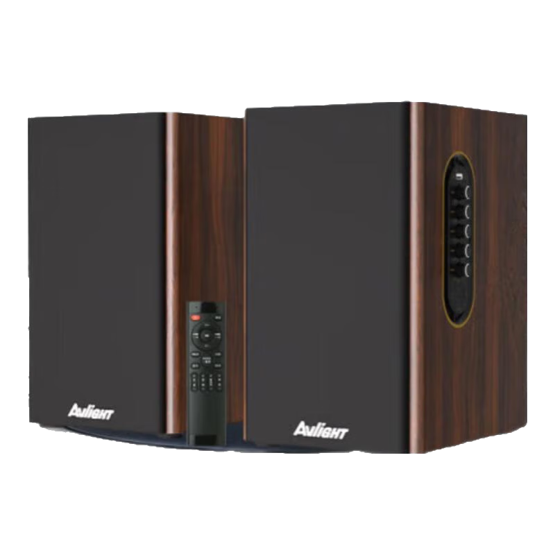 爱浪发烧级HiFi音箱2.0有源电视电脑客厅书房卡拉OK音响无线蓝牙多媒体组合KTV家用K歌木质书架音箱 家庭HiFi音响