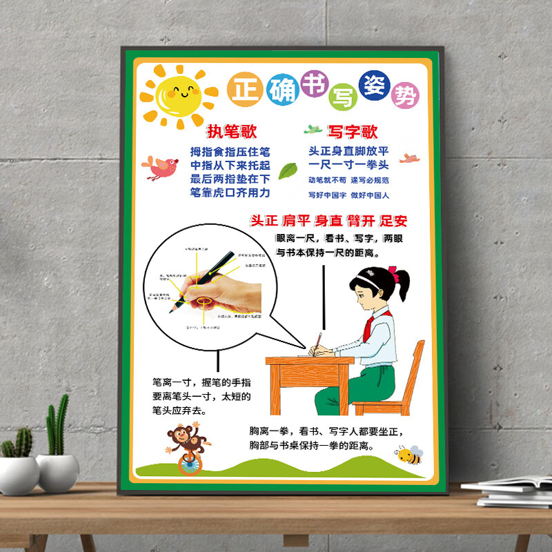 2-正确书写坐姿 相纸背面无胶40x60cm