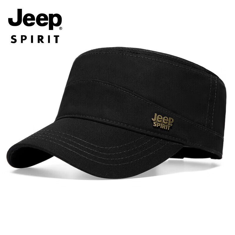 吉普（JEEP）帽子男平顶帽时尚简约鸭舌帽四季款中老年休闲百搭棒球帽A0370