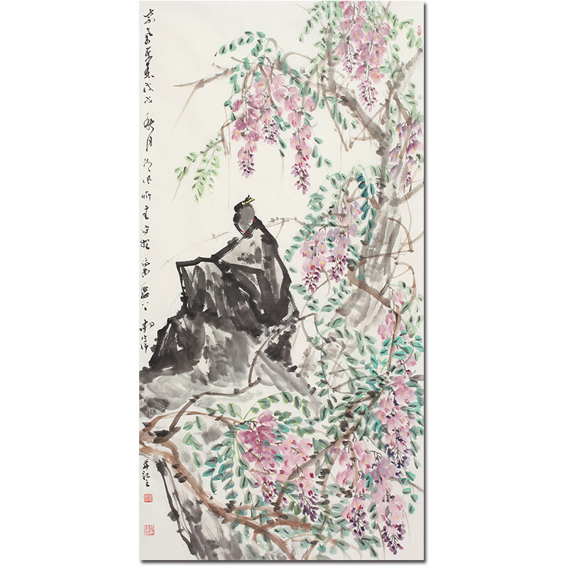 张敬伟《紫气东来》国画真迹新中式客厅挂画沙发背景墙画办公室装饰画