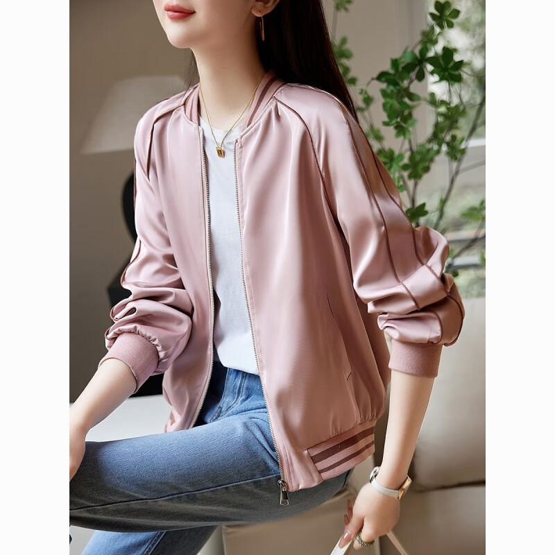 顾夏涵品牌轻奢女装棒球服外套春秋2024新款洋气宽松休闲短薄款上衣