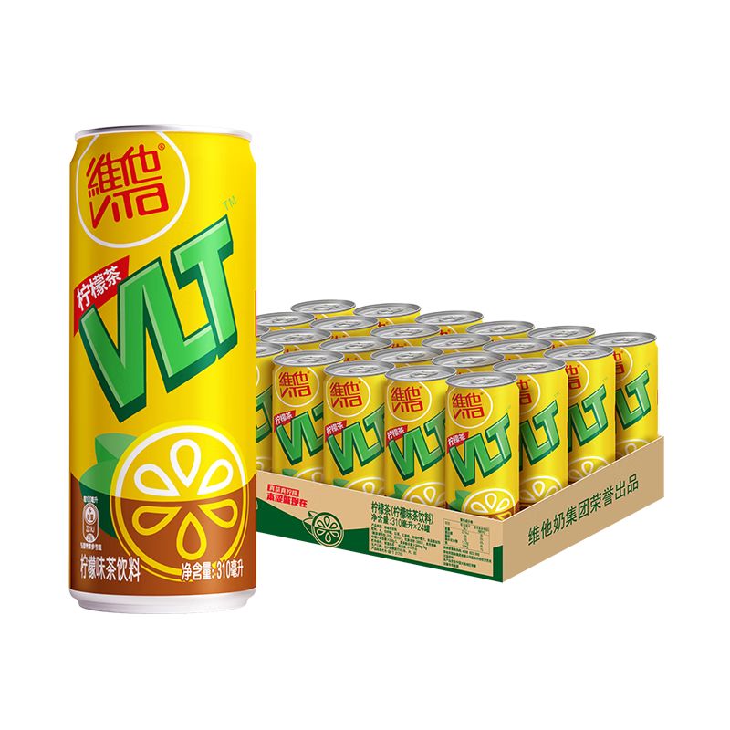 维他奶维他柠檬味茶饮料310ml24罐罐装柠檬茶家庭聚会分享装 310ml*24罐