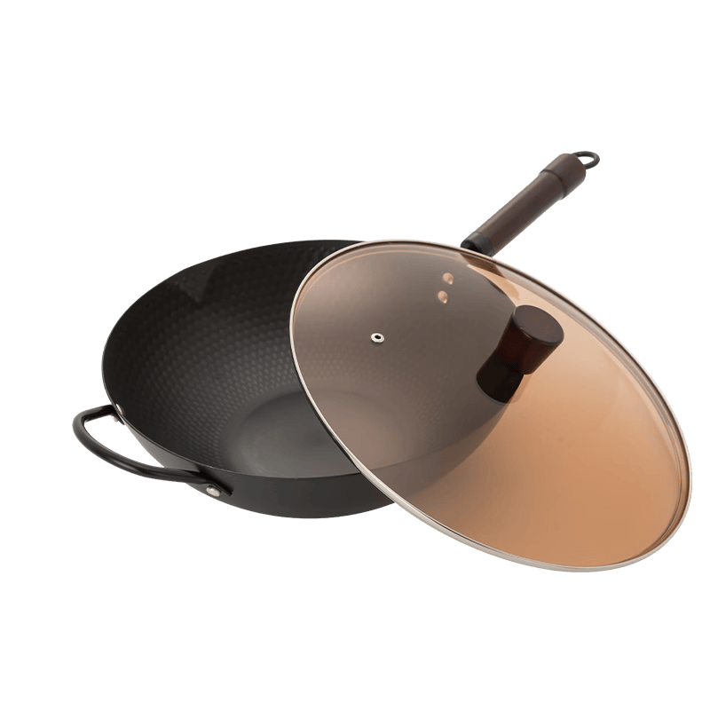 Amercook铁锅炒锅无涂层炒菜锅不粘锅精铁锅家用已开锅凹面电磁炉燃气专用