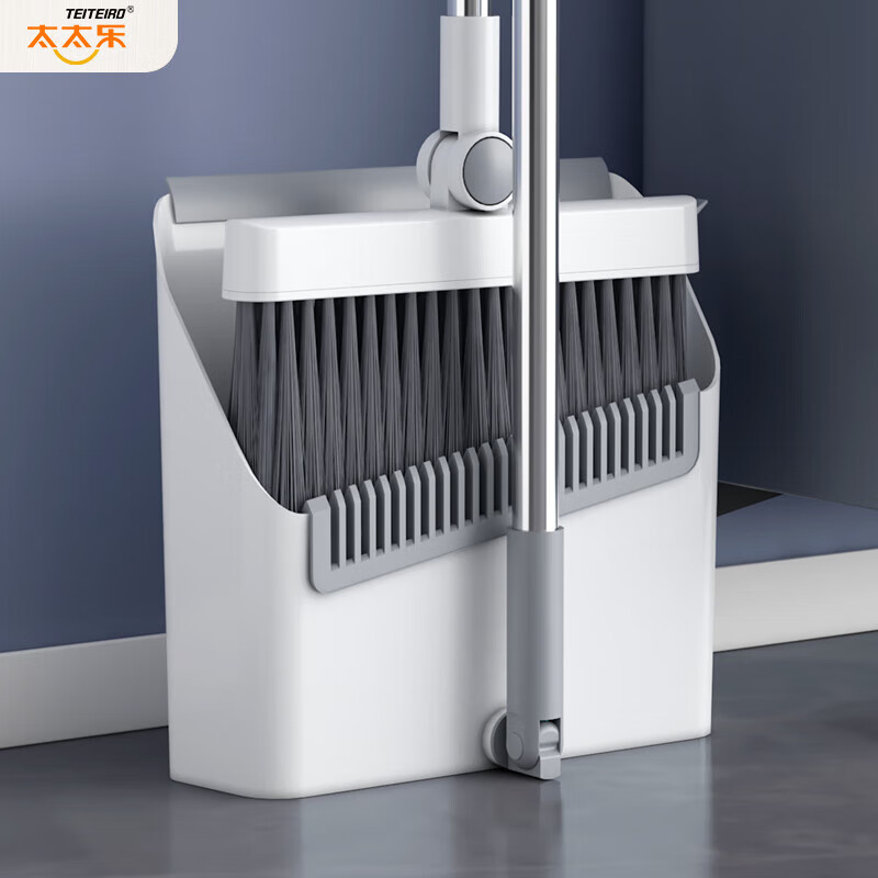 太太乐扫把簸箕套装 家用旋转防风梳齿型笤帚扫地扫把两件套 斜口款