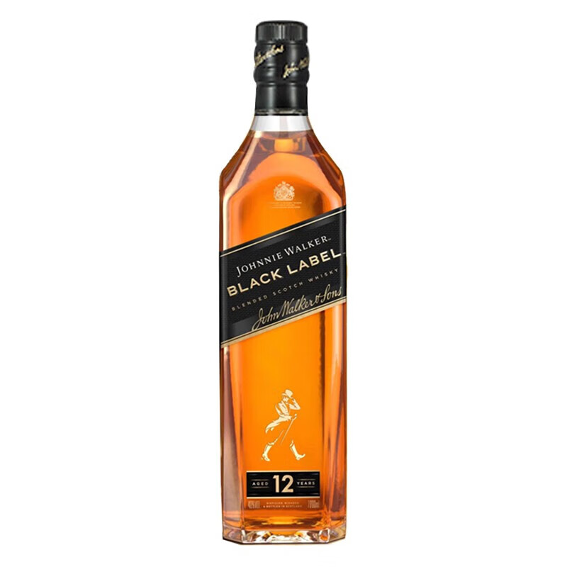 尊尼获加（JOHNNIE WALKER）尊尼获加 JOHNNIE WALKER经典威士忌洋酒12年黑牌黑方 红牌红方 尊尼获加黑牌黑方 无盒700mL