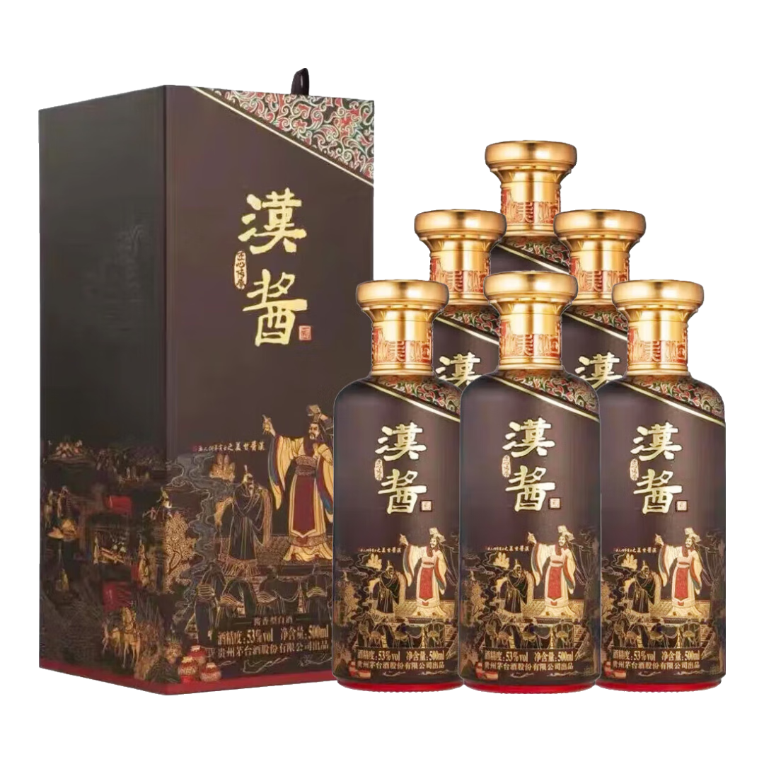 茅台酒股份有限公司 酱香型高度白酒 粮食酒迎宾送礼酒水 53度 500mL 6瓶 汉酱匠心传承