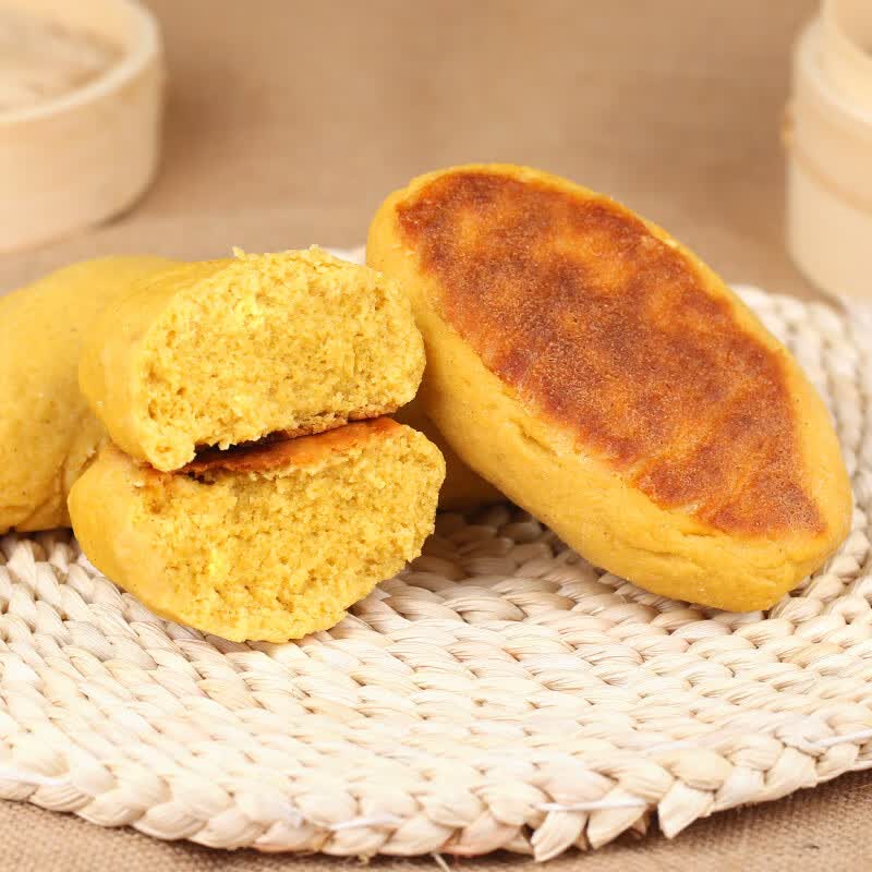 纯手工杂粮窝窝头孕妇早餐主食杂粮包馒头煎饼 纯玉米面饼子无加糖4个