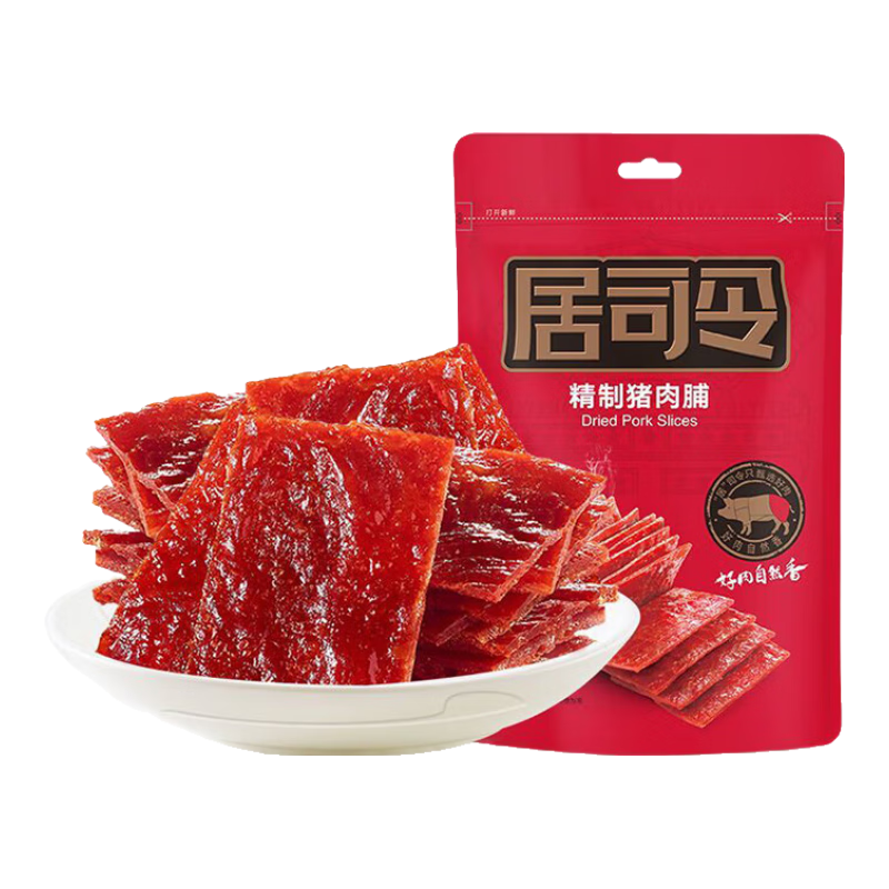 来伊份猪肉脯原味200g高蛋白手撕肉片肉干肉脯即食夜宵解馋小吃休闲零食