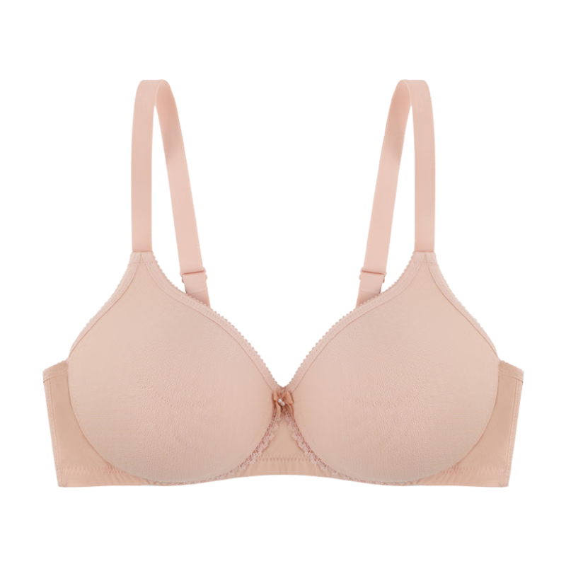 古今商场同款】内衣女光面聚拢侧收舒适无钢圈性感女士文胸罩薄款送礼 杏色 85B