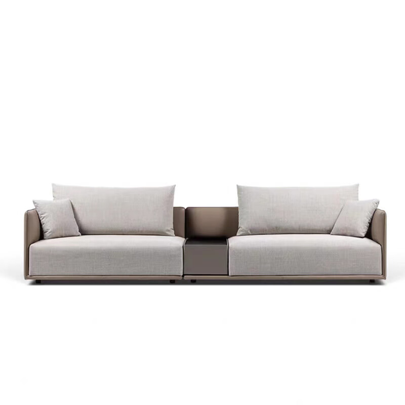 现代简约大平层样板房三人位皮布沙发头层牛皮 双人位a款-320*90*64