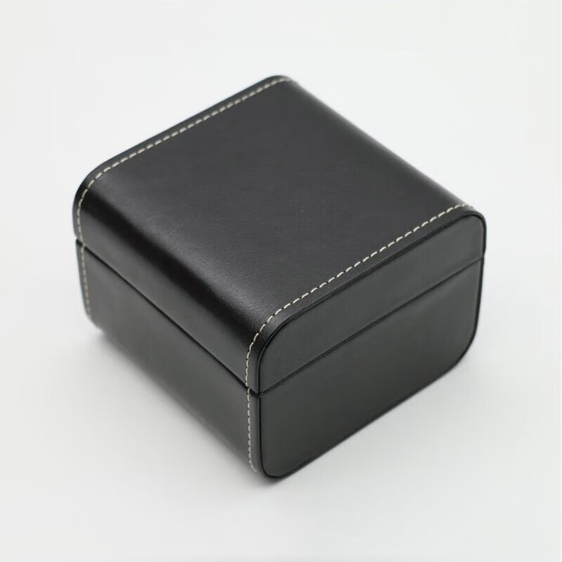 玖纹豹手表收纳饰盒一体式箱精致收纳盒单个皮盒PU盒子绒布盒手链包装礼 黑色水晶纹11×11×8cm