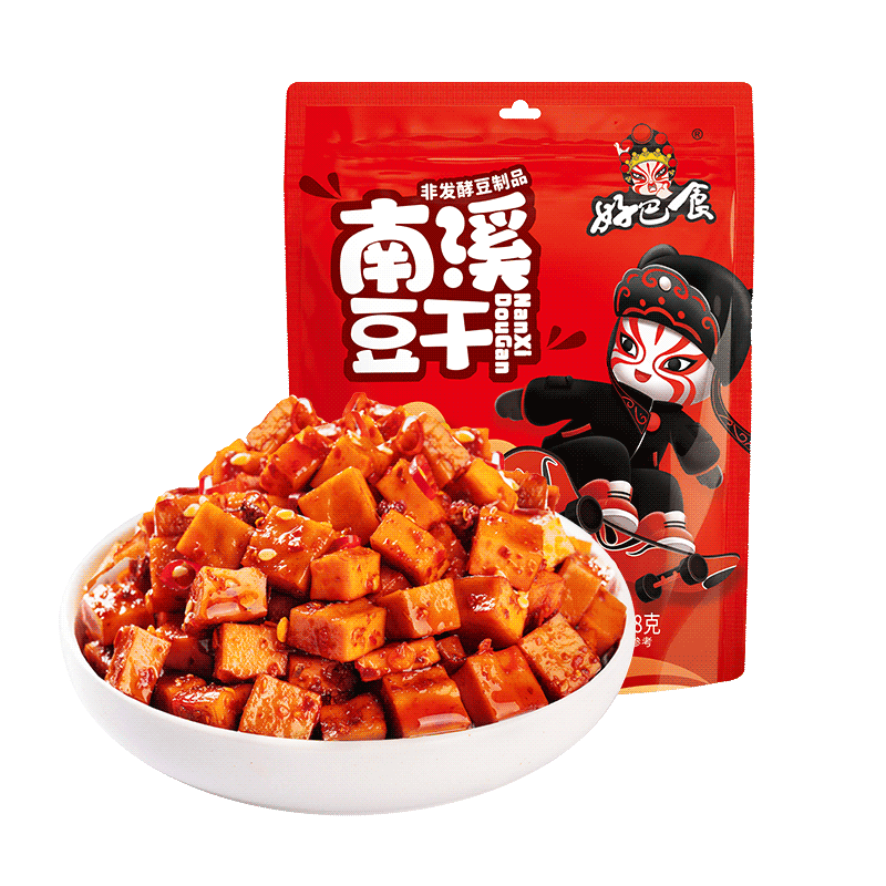 好巴食 豆干 休闲零食小吃豆腐干 独立小包装 麻辣味 468g