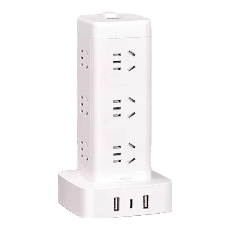 德力西(DELIXI)立式插座/插排/排插/插線板/插板/接線板 16位五孔USB+TYPE-C總控開關(guān)3米過載保護(hù)