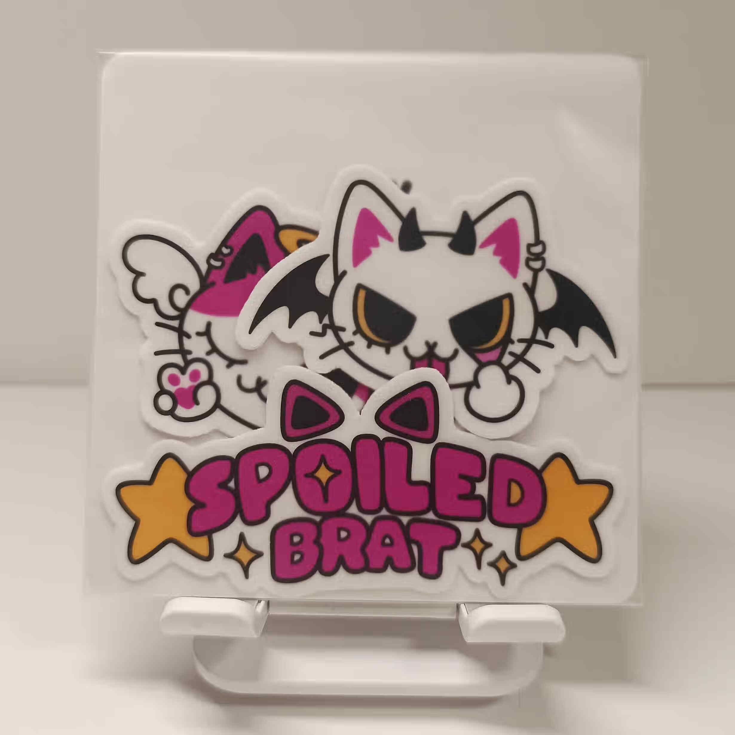 狮奥利兴滑雪卡通防冻贴可爱脸贴纸单板滑雪防晒防风防冻贴纸 魔猫