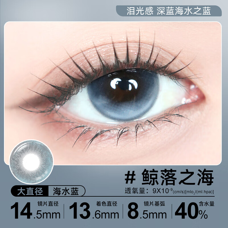 Sweet Color美瞳半年抛2片显色果冻无锁边灰色大直径彩色隐形近视眼镜 【经典款】风之谷 0度