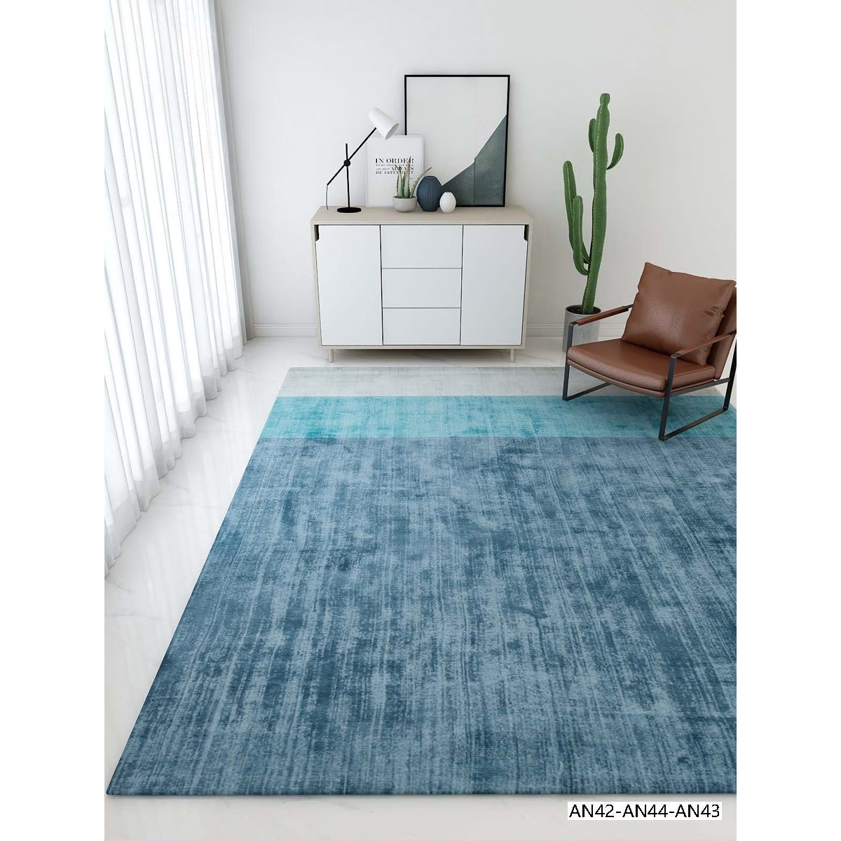 鸿佳.美学  HONG casa进口地毯客厅2024新款卧室现代轻奢渐变色手工编织黏胶丝纤维环保 彩虹AN42-AN46 0.05平方/定制（联系客服）