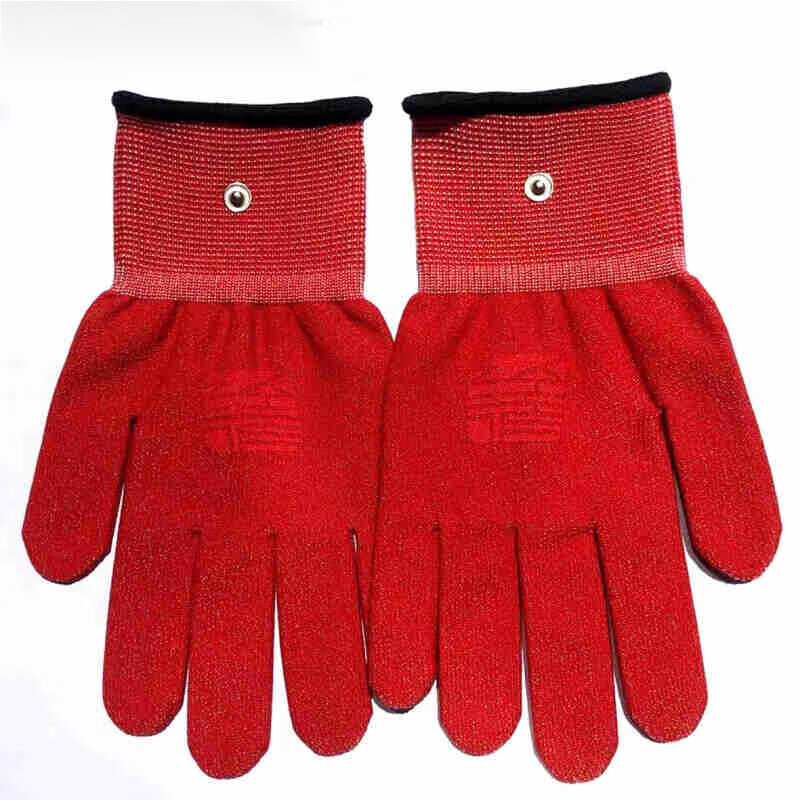 古法经络经道通护具纳米银纤维手套dds经络按摩仪电疗手套 红色