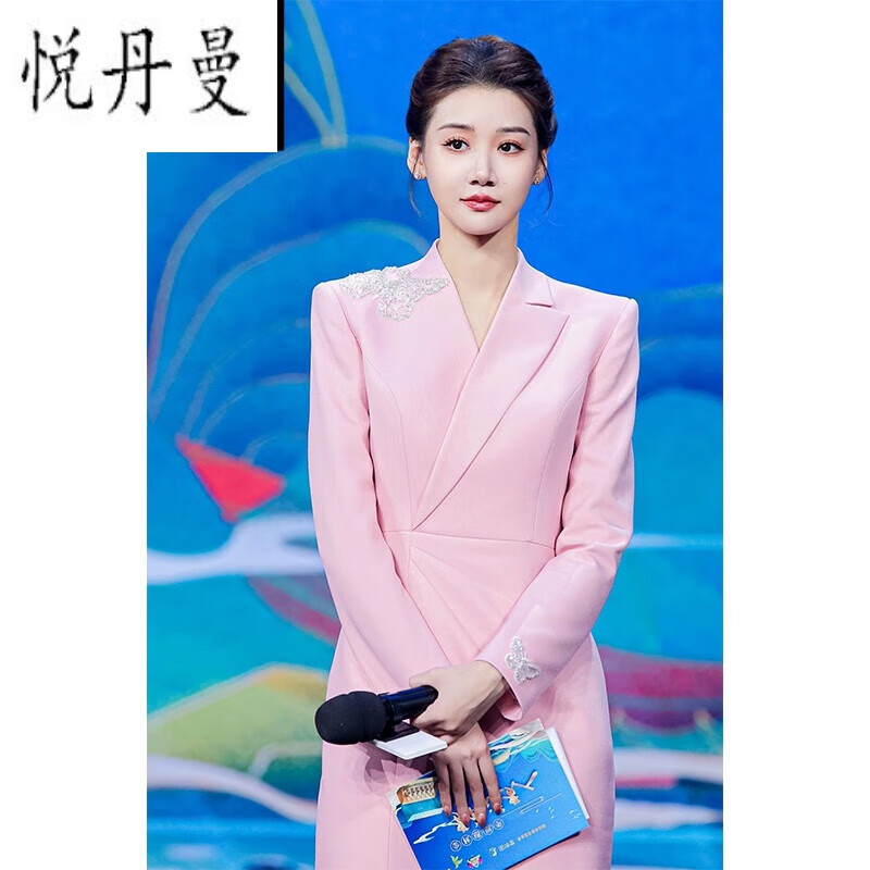 悦丹曼播音主持艺考服装女西装质感感超好看礼服法式名媛香风正式场