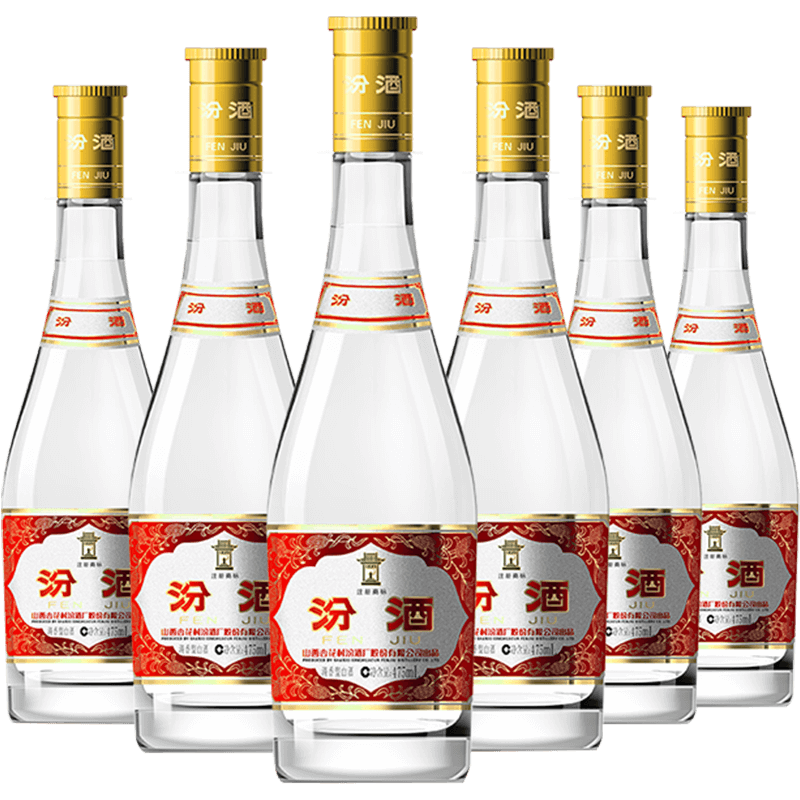 plus会员:汾酒 黄盖玻汾 清香型白酒 53度475ml*6瓶 +凑单