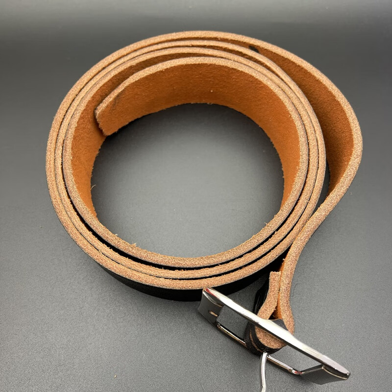 skgoldy头层腰带老式整张切割电工劳保带 老式腰带银色日字头 宽3.