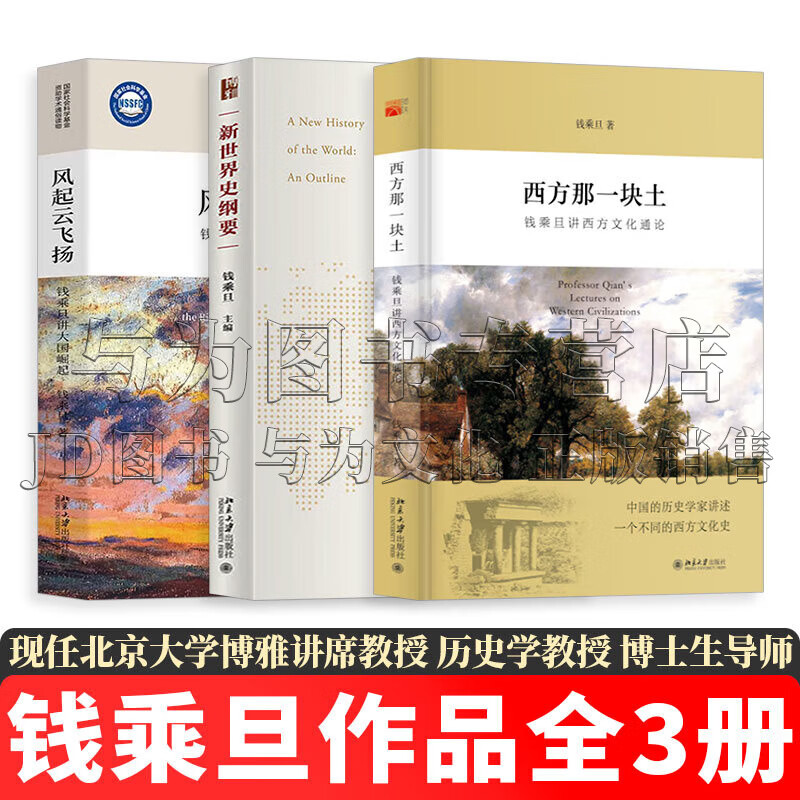 钱乘旦作品【全套3册】西方那一块土：钱乘旦讲西方文化通论+新世界史纲要+风起云飞扬：钱乘旦讲大国崛起