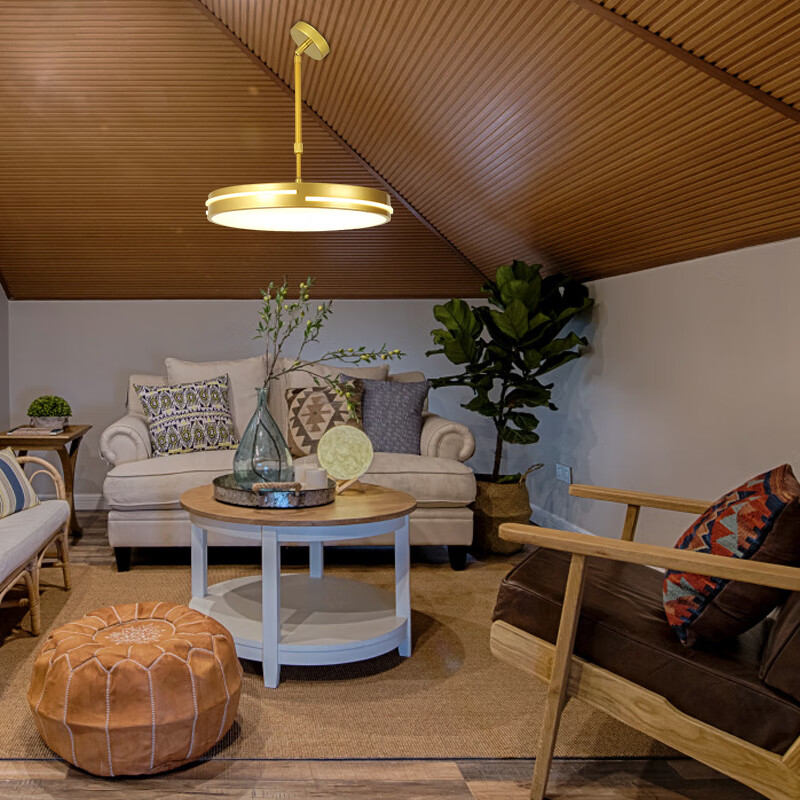 妙普乐斜顶吊灯复式阁楼斜顶吊灯简约现代客厅餐厅商铺斜坡安装吊灯